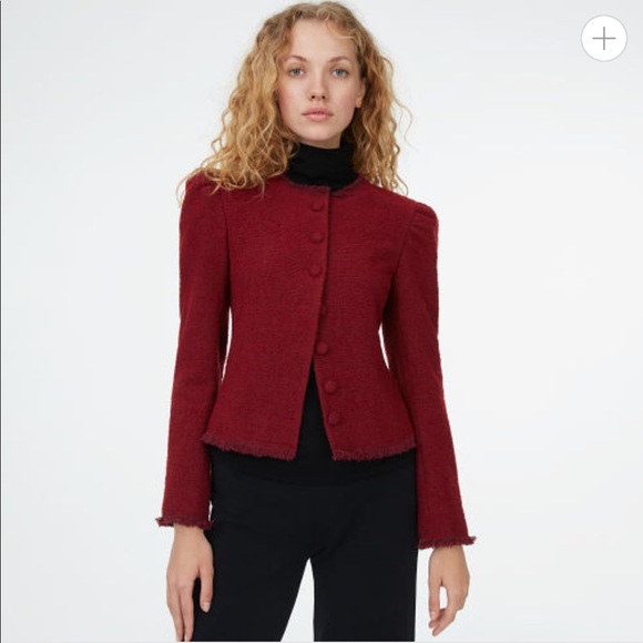 Club Monaco Jackets & Blazers - Club Monaco Tweed Milan Jacket BURGUNDY